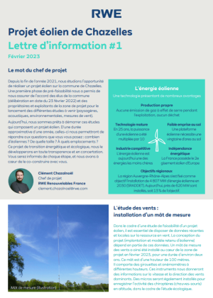 Lettre d'information n°1